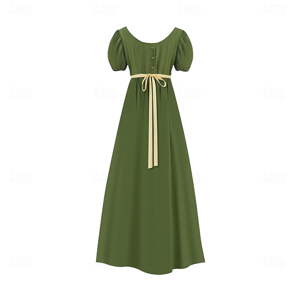 Retro Vintage Mittelalterlich Renaissance Knöchellänge Kleid Ballkleid Kleid im Regency-Stil Kurze Ärmel Prinzessin Dame Einfarbig Quadrathals Kostüm Damen königlich Halloween Karneval Leistung 2026 - $40.99 –P2