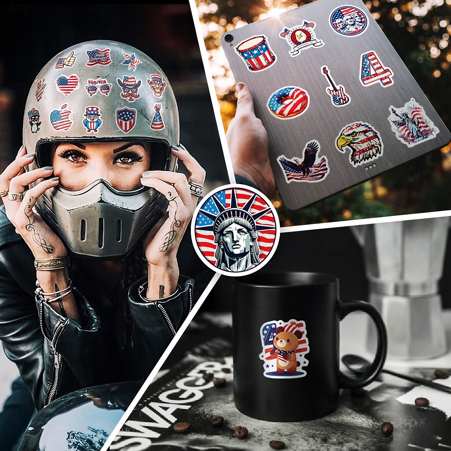 250 buc autocolante pentru sărbătoarea Zilei Independenței Americii, caiet graffiti DIY, skateboard, valiză, autocolante impermeabile, 5 pachete a câte 50 de hârtie artistică 2026 - $11.99 –P7