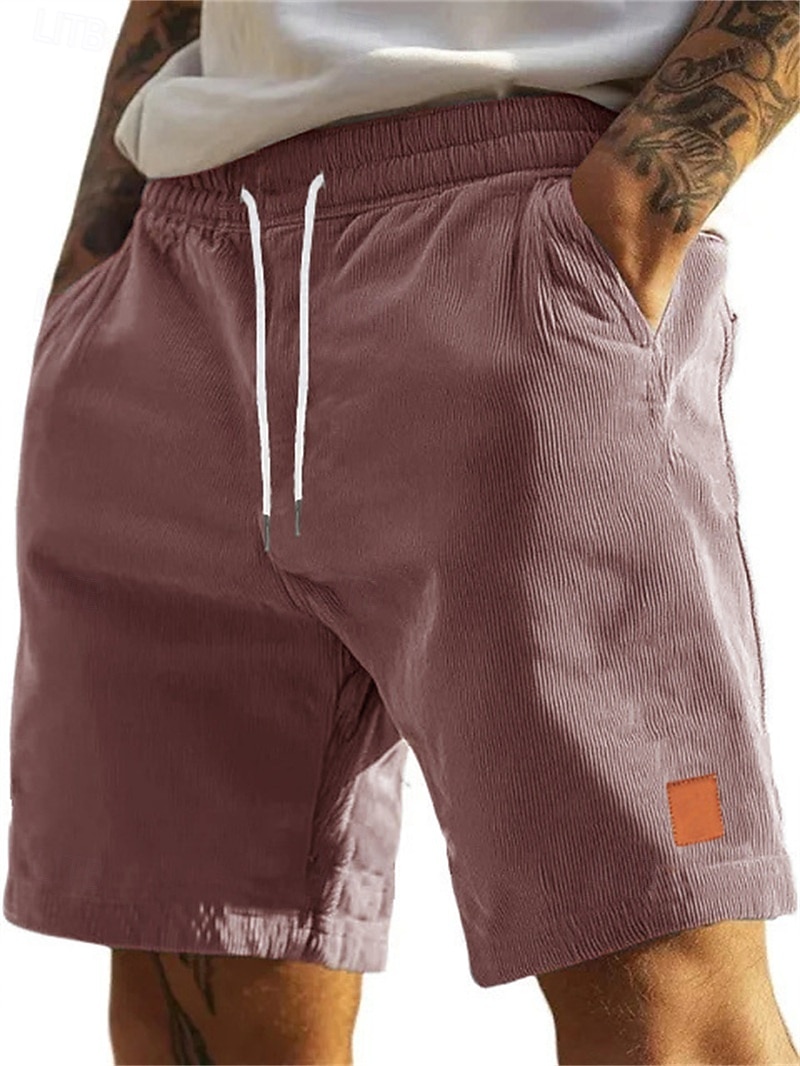 Per uomo Shorts Pantaloncini casual Pantaloncini di velluto a coste Tasca Elastico in vita Semplice Tinta unita Comodità Traspirante Sopra il ginocchio Casuale All'aperto Spiaggia Vacanza Moda Blu del 2026 a $17.99 –P4