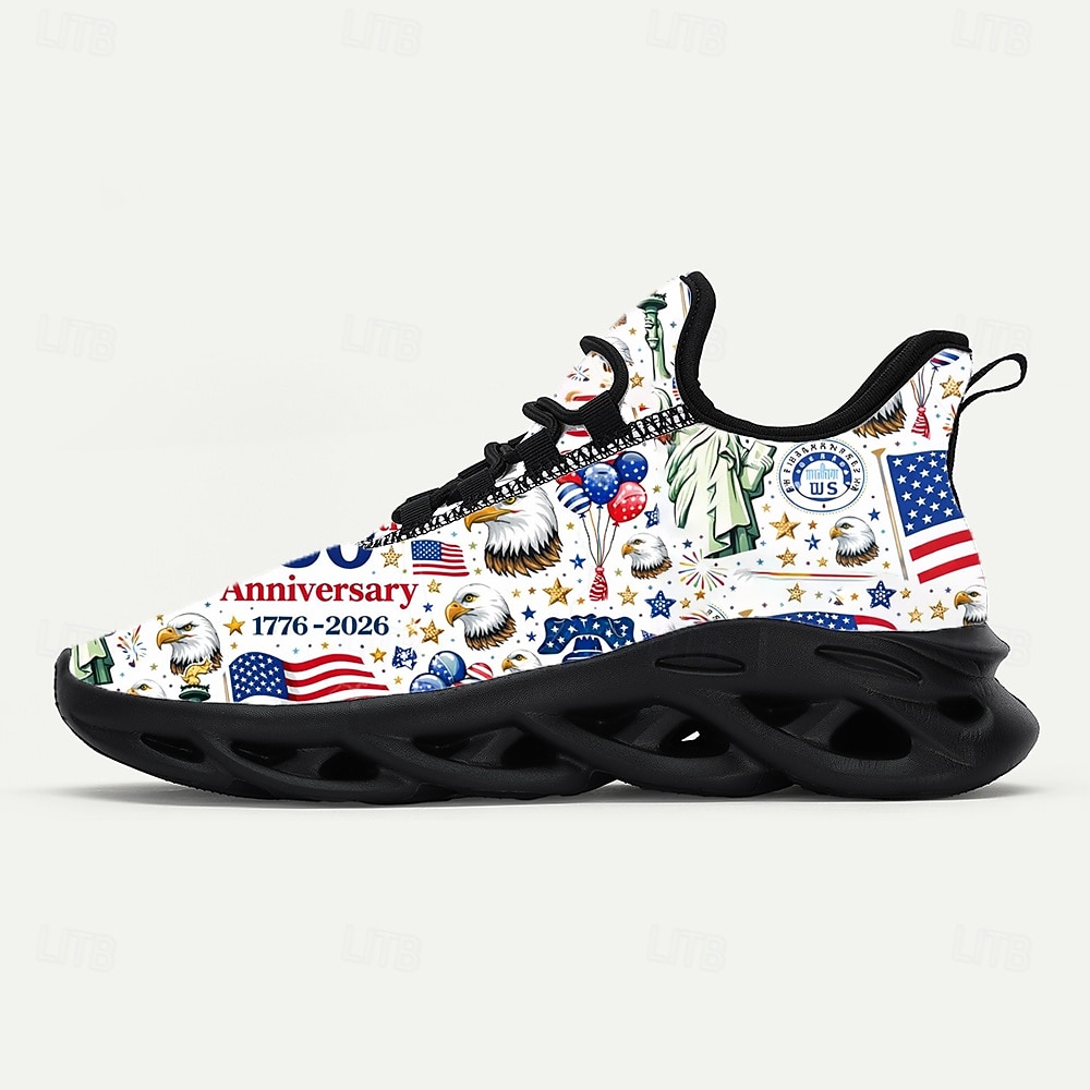 Sneakers voor heren ter ere van het 250-jarig jubileum van de Verenigde Staten – patriottisch design met comfort en duurzaamheid, ideaal voor muziekfestivals, Onafhankelijkheidsdag en casual dagelijks gebruik. 2026 - $42.99 –P5