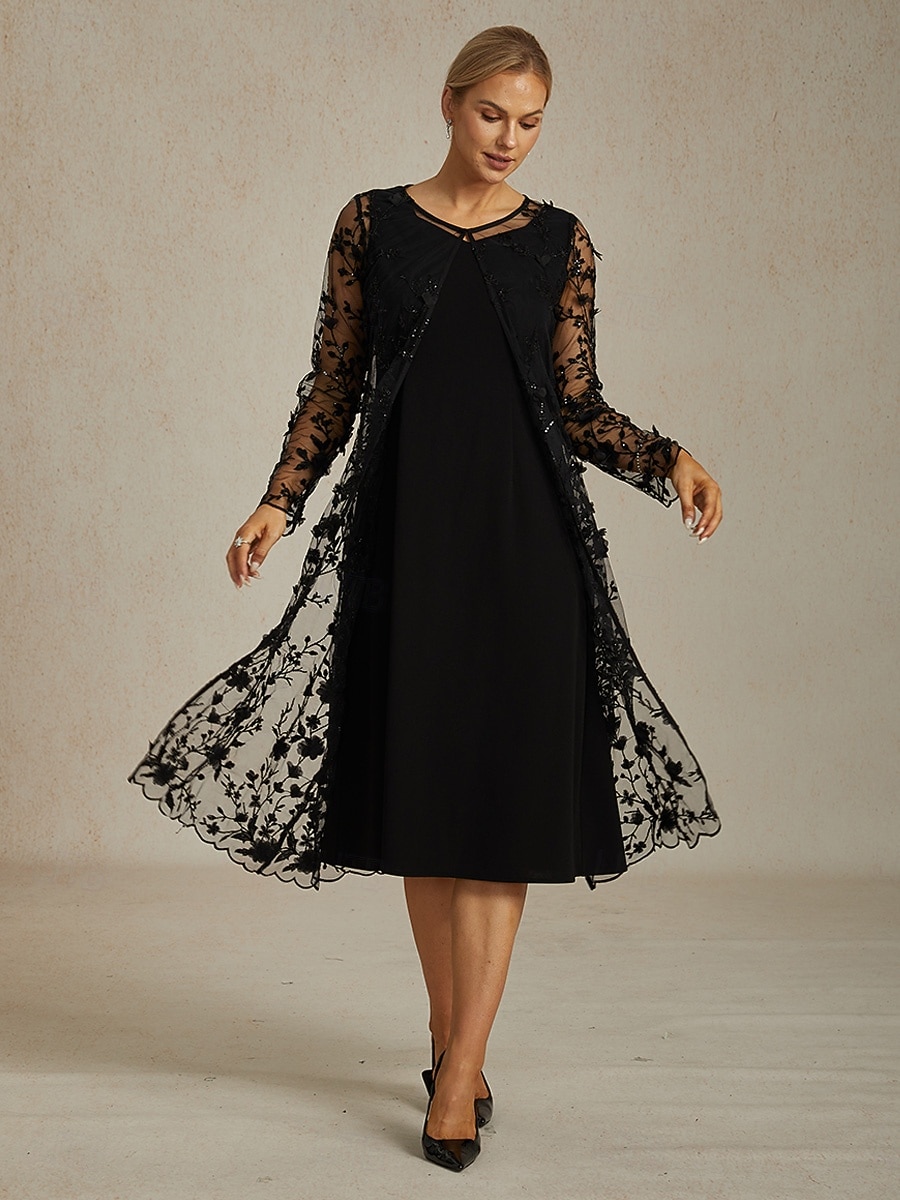 Női Blézer Dzsekik Kényelmes Csipke Hímzett Flitter Strassz Elegáns Virágos Hétköznapi Napi Kerek nyakkivágás Normál Háromnegyedes Felsőruházat Fekete Nyár Tavasz 2026 - $103.99 –P4