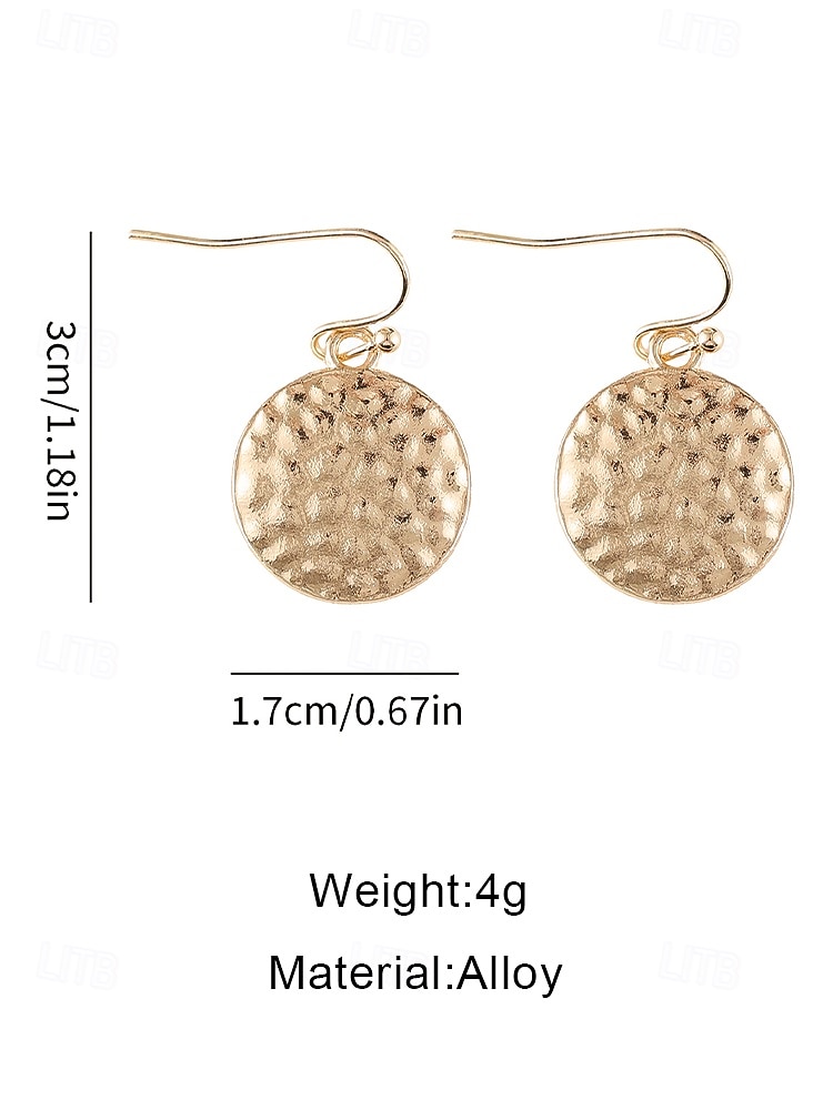 2026年 レディースボヘミアンハンマーディスクドロップイヤリング、軽量合金ダングルイヤリング、女性用マルチカラーヴィンテージシックジュエリー、デイリーカジュアル、バケーション、ビーチ、パーティーウェアに最適  コレクション – $5.99 –P9