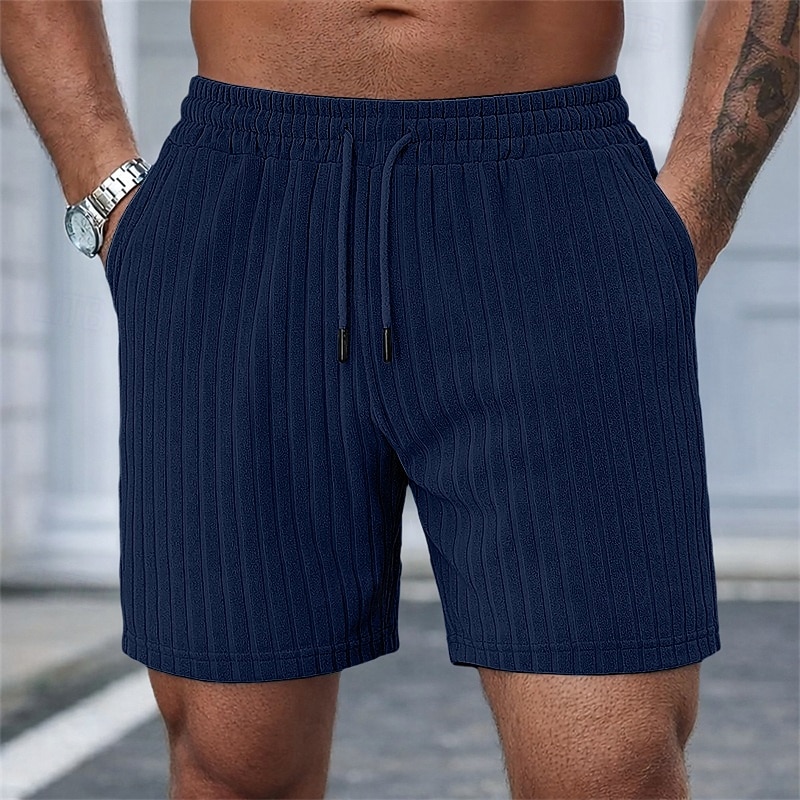 Bărbați Pantaloni Scurți Pantaloni scurți casual Jacquard Texturat Simplu Confort Respirabil Peste Genunchi Casual În aer liber Plajă Vacanță Modă Negru Roșu Vin Strech 2026 - $18.99 –P3