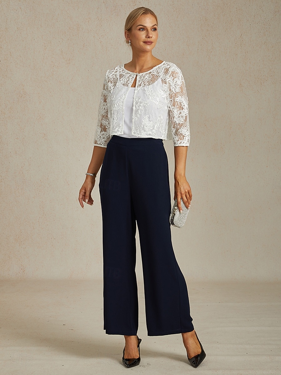 Per donna Giacca Matrimonio Pizzo Floreale Casual / Quotidiano Elegante Capispalla Manica 3/4 Estate Bianco S del 2026 a $68.99 –P8