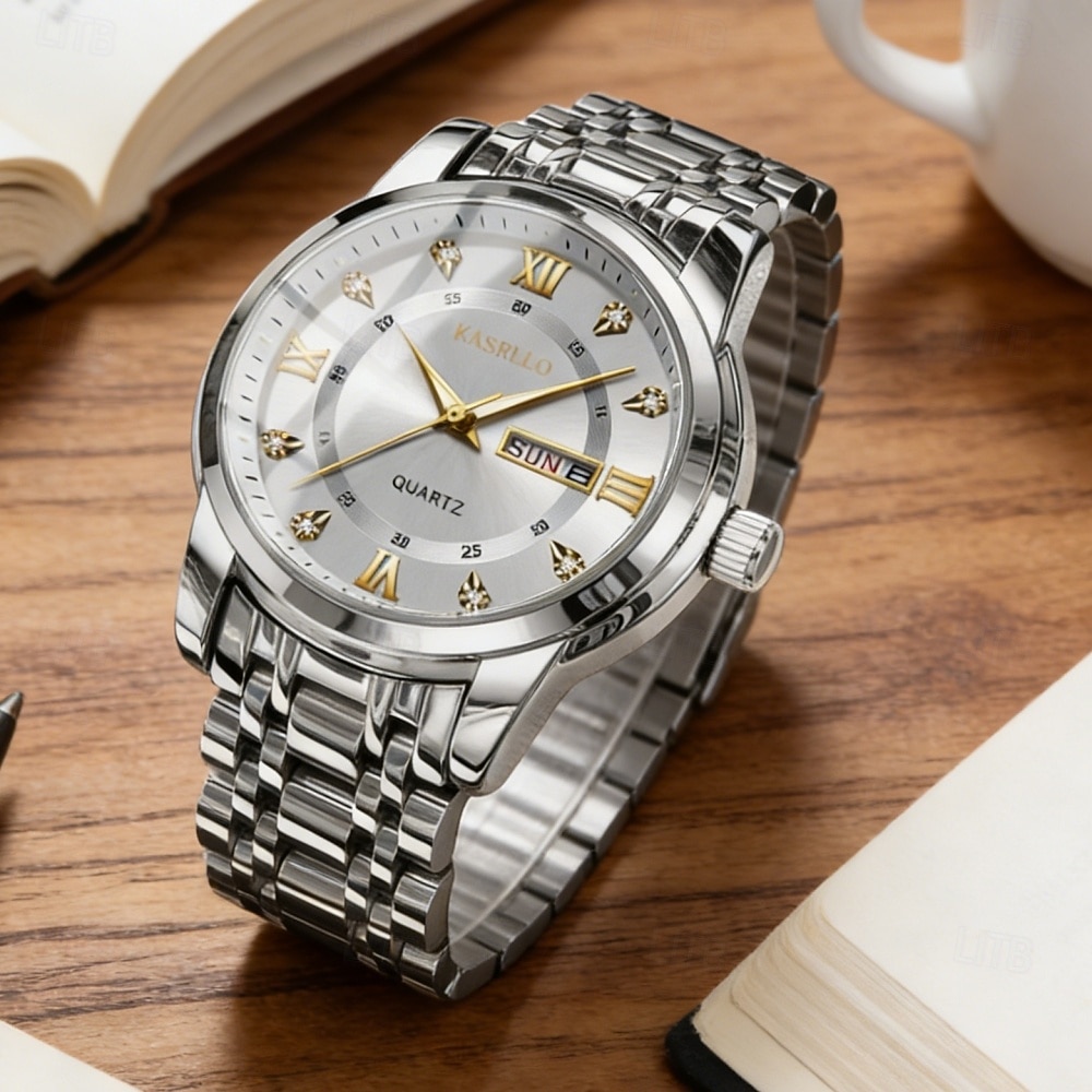Men's Watch, Men's Charm Luxury Watch, Rhinestone Decorations, Date and Calendar Functions, Night Light Display, Men's Fashionable Casual Watches, Best Men's 2026 - $25.99 –P3