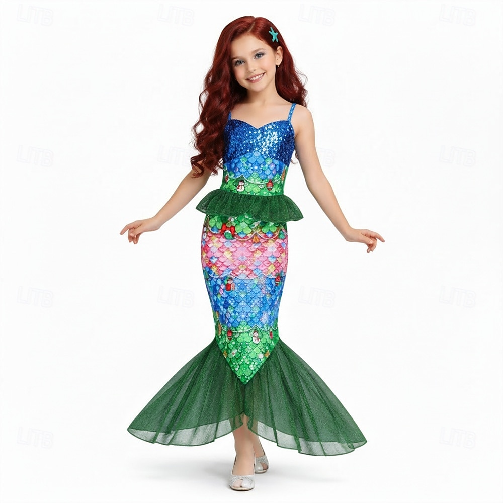 Sirène Princesse Sirène Robe Costume de soirée à thème Cosplay for Fille Enfant Carnaval Mascarade Soirée Fête de 2026 ? $25.99 –P1