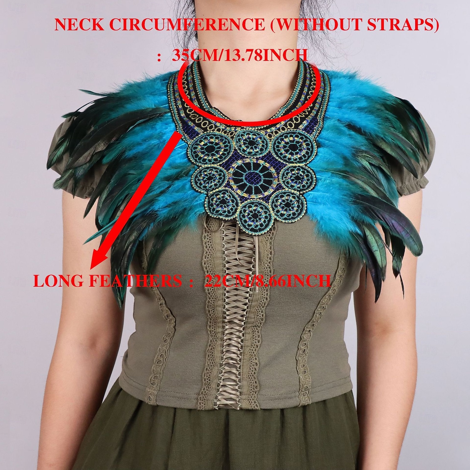 Middeleeuws Renaissance Veren kostuumaccessoires Krijger Elf Veer Kostuum Dames Halloween Carnaval Prestatie LARP Ren Faire Volwassenen Kostuum 2026 - $32.99 –P3