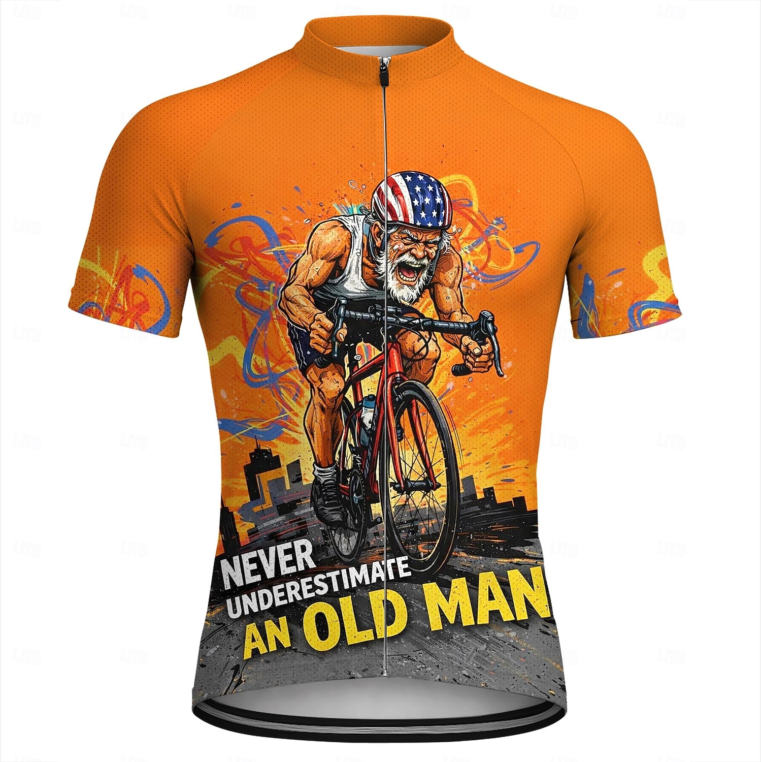 Da uomo Maglia da Ciclismo Maglia da downhill Non sottovalutare mai un vecchio con una bicicletta Manica Corta Bicicletta Maglia Maglietta con 3 tasche posteriori Resistente ai Raggi UV Asciugatura del 2026 a $30.99 –P3