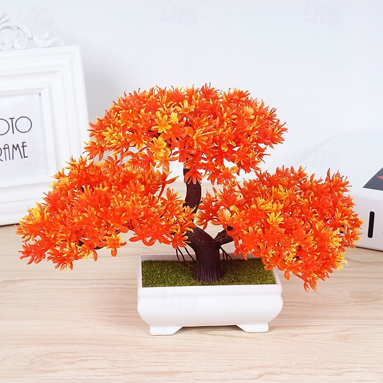 Mini-Bonsai-Bäume aus Kunststoff in Zementtöpfen, dreistämmige künstliche Kiefern-Bonsai, künstliche Topfpflanzen für die Dekoration von Wohnzimmer, Schreibtisch oder Homeoffice 2026 - $15.99 –P7