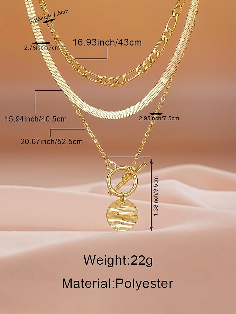 2026年 女性用ボヘミアン合金ネックレスセット、ゴールドとシルバーカラー、休暇やカジュアルな普段着に最適  コレクション – $7.99 –P6