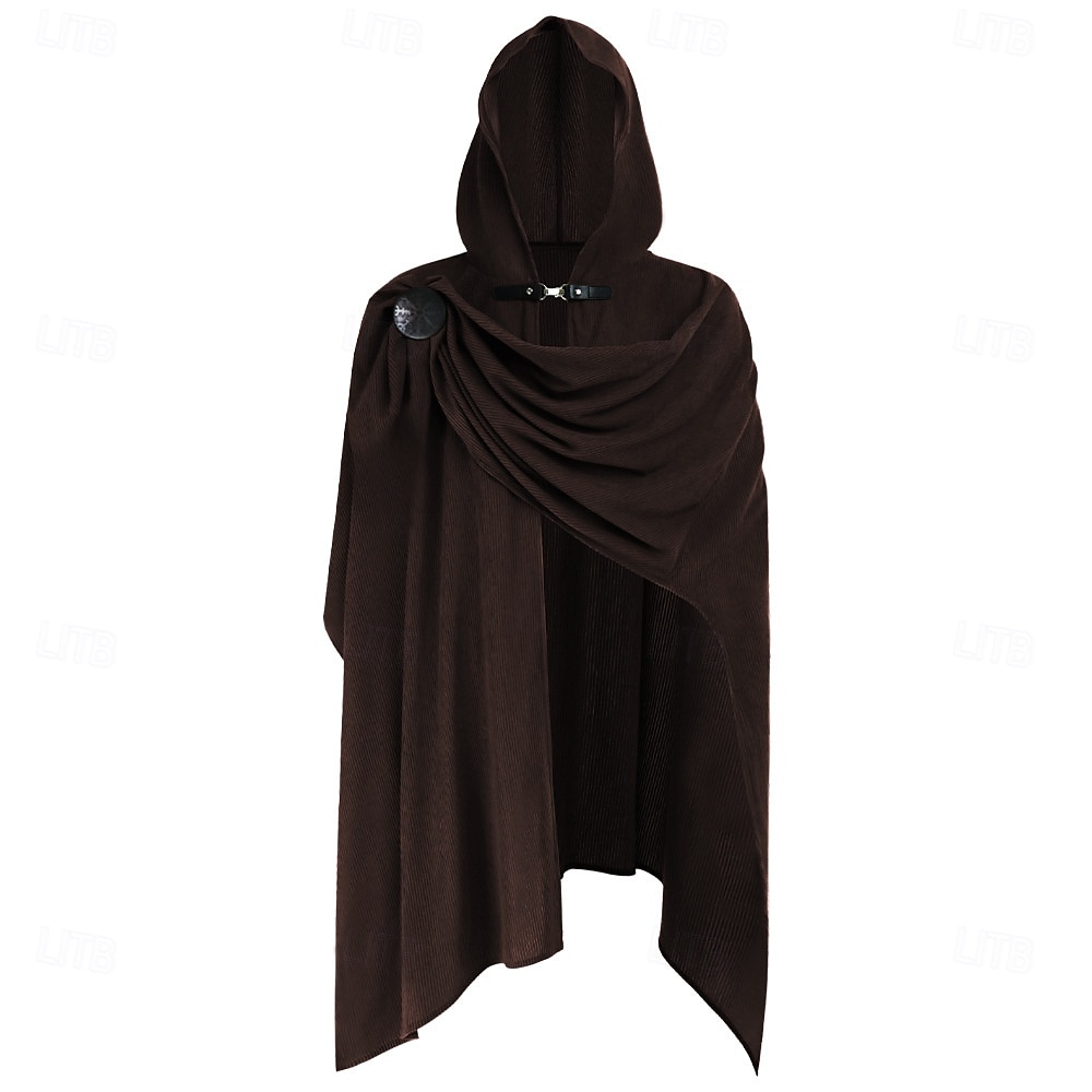 2026年 レトリ／ヴィンテージ 中世 ルネッサンス ケープ ナイト Ranger 仮装 男性用 ハロウィーン カーニバル パーティー ルネッサンスフェア レトロテーマパーティー 大人 クローク オールシーズン  コレクション – $52.99 –P3