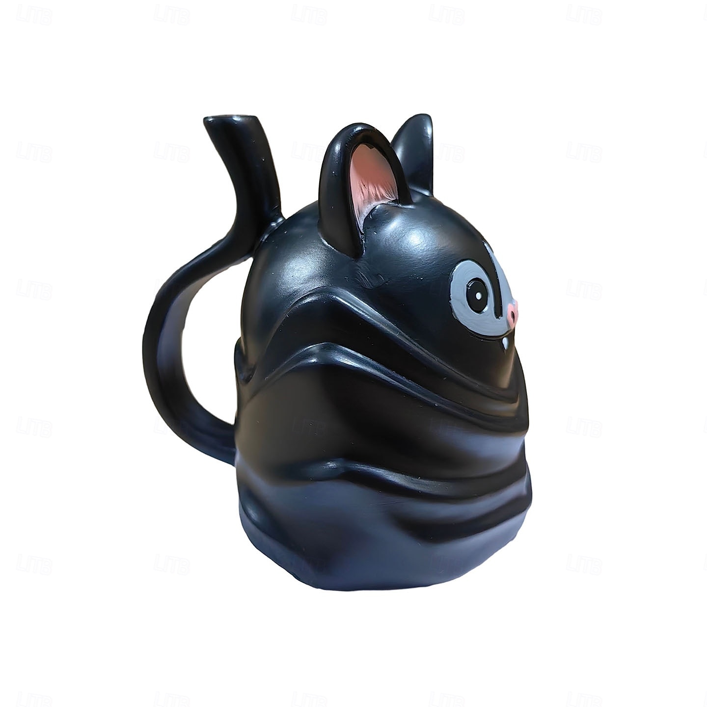 Snygg resinmugg med fladdermustema, upp och ner-vänd silhuett med kreativt svanshandtag, rolig och hållbar kaffekopp för hemmakontor, unik presentidé för halloween och högtider 2026 - $23.99 –P8