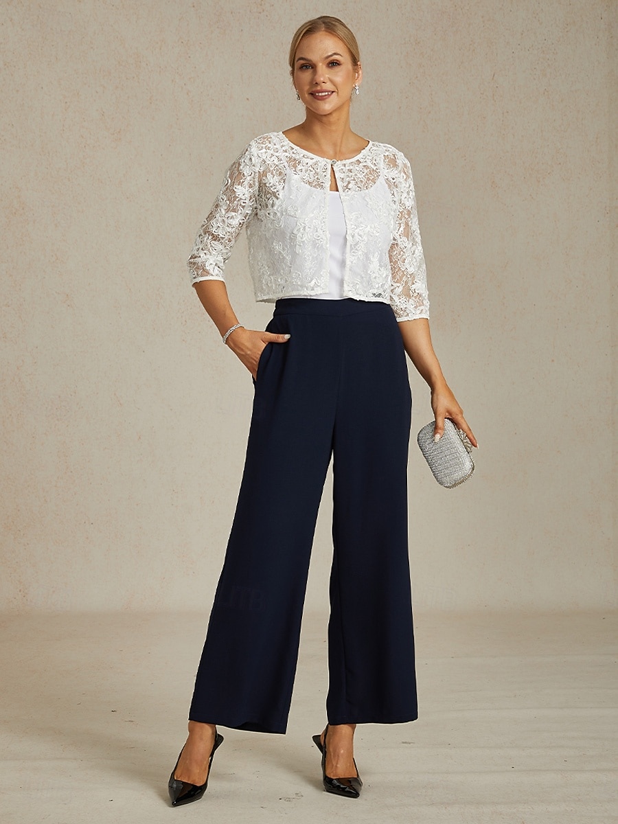 Per donna Giacca Matrimonio Pizzo Floreale Casual / Quotidiano Elegante Capispalla Manica 3/4 Estate Bianco S del 2026 a $68.99 –P1