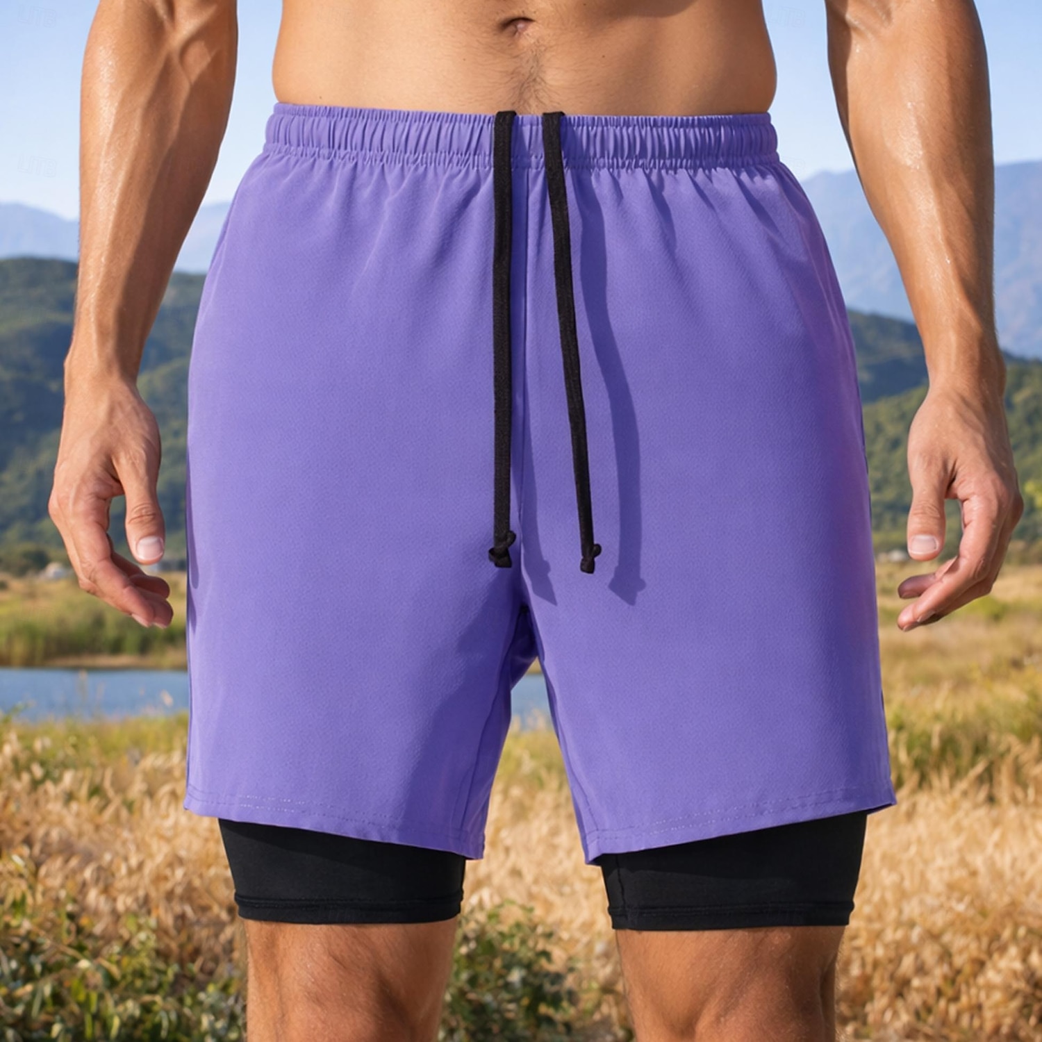 Hombre Pantalones Cortos Running Pantalón Corto Short Running Pantalones cortos deportivos 2 en 1 con bolsillo para teléfono Bermudas Diario Exterior Deporte Verano Secado rápido Dispersor de humedad 2026 - $16.49 –P8