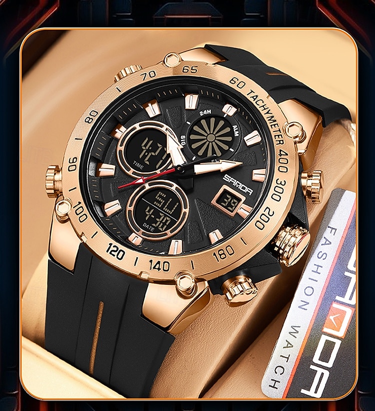 SANDA גברים שעון דיגיטלי מינימליסטי רטרו וינטג ' פאר ספורטיבי זורח שעון עצר Alarm Clock ספירה לאחור ג'ל סיליקון שעון 2026 - $38.99 –P8