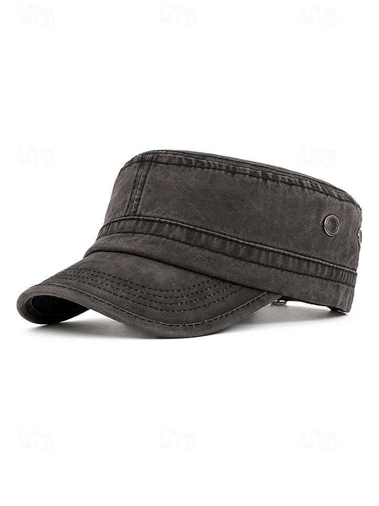 Miesten puuvillainen sotilaslippis, saatavilla useissa väreissä, täydellinen lomalle ja arkeen 2026 - $11.99 –P7