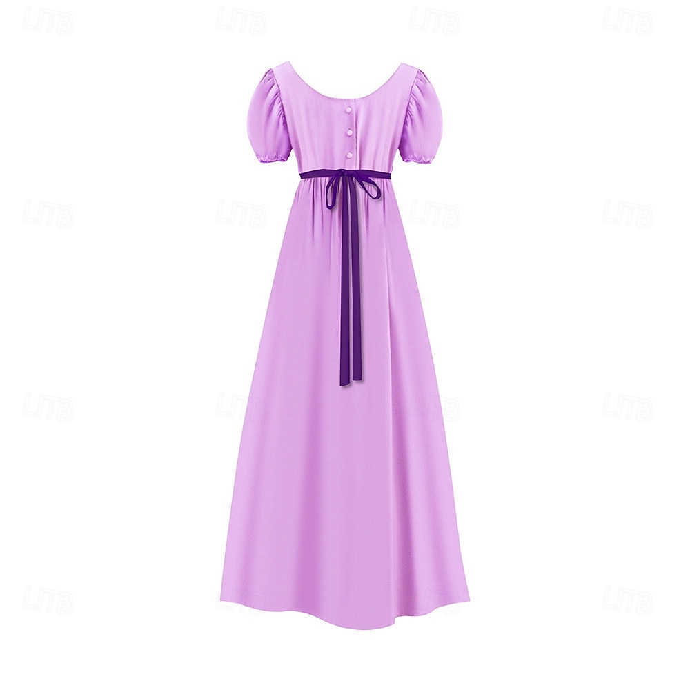 Retro Vintage Mittelalterlich Renaissance Knöchellänge Kleid Ballkleid Kleid im Regency-Stil Kurze Ärmel Prinzessin Dame Einfarbig Quadrathals Kostüm Damen königlich Halloween Karneval Leistung 2026 - $40.99 –P12