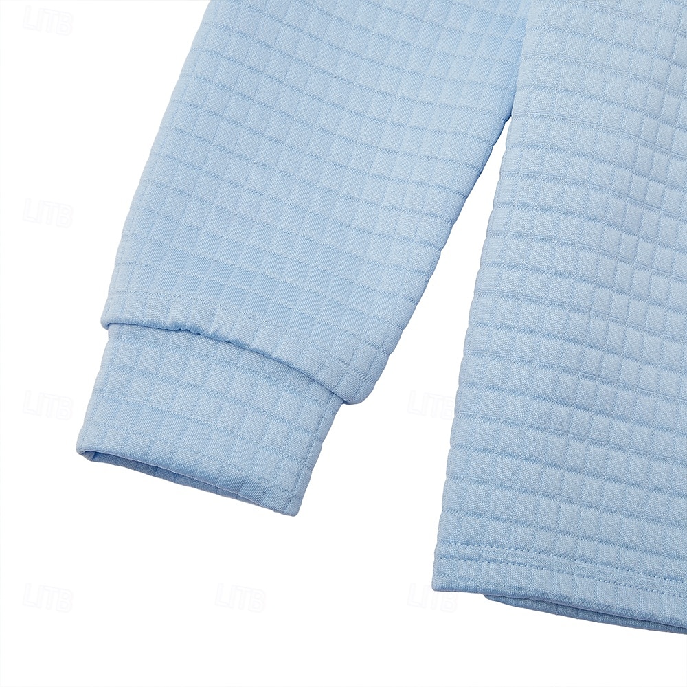 Męskie Koszulki polo waflowe Teksturowany Codzienny Sport i turystyka Quarter Zip Długi rękaw Moda Wygodny Zapiąć na zamek błyskawiczny Kieszeń Jesień i zima Wiosna i jesień Między sezonami Czarny 2026 - $24.99 –P6