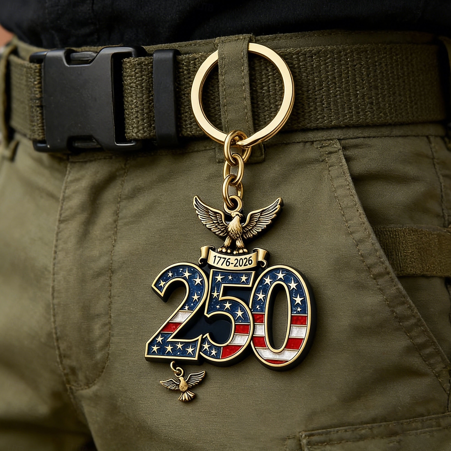Portachiavi da 10 pezzi per il 250° anniversario degli Stati Uniti, portachiavi con bandiera americana del corpo dei Marines 1776-2026, regali per veterani per cittadini statunitensi, decorazioni del 2026 a $16.99 –P1