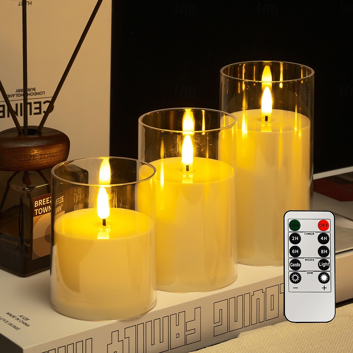 3 candele a led senza fiamma con telecomando, candele di cera senza fumo per proposte di matrimonio, feste, cene, illuminazione ambientale, alimentate a batteria AAA, decorazioni per la casa del 2026 a $19.99 –P4