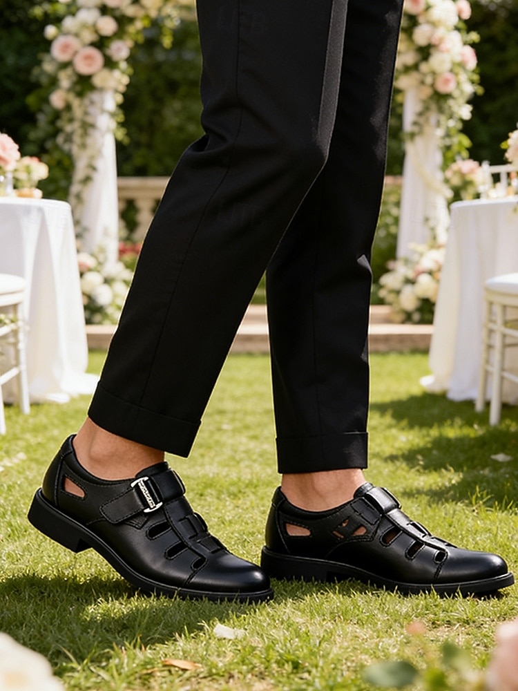 Men's Wedding Shoes, Classic Black Faux Leather Comfortable Fit, Perfect for Groom and Wedding Ceremonies 2026 - $46.99 –P1