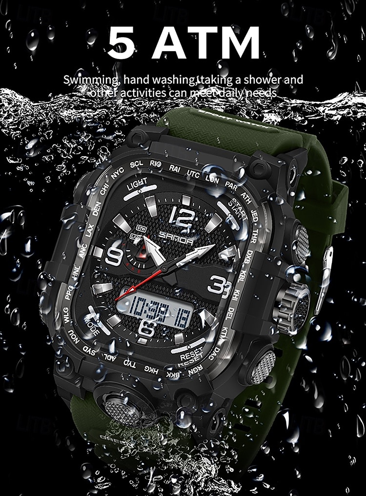 SANDA Men Digital Watch Creative Large Dial Outdoor Sports Luminous Stopwatch Alarm Clock Countdown Silicone Gel Silicone Watch 2026 - $26.99 –P19