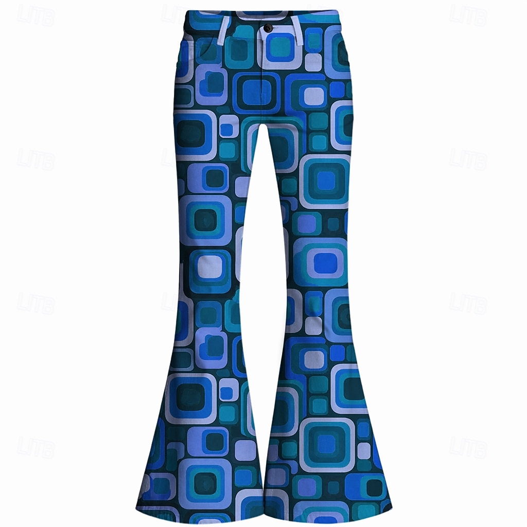 Retro / vintage Boho Anii 1970 Pantaloni Pantaloni cu fund clopot Hippie Disc Talie Înaltă Geometric Costume de fancy Bărbați Halloween Carnaval festival de muzică Petrecere cu tematică retro Adulți 2026 - $35.99 –P5