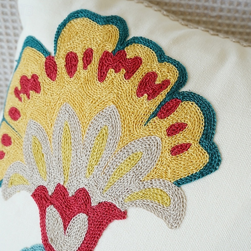 Country Style Embroidered Pillow Covers Living Room Sofa Cushion Fresh Floral Plant Throw Pillow for Window Seat Headrest 2026 - $18.99 –P5