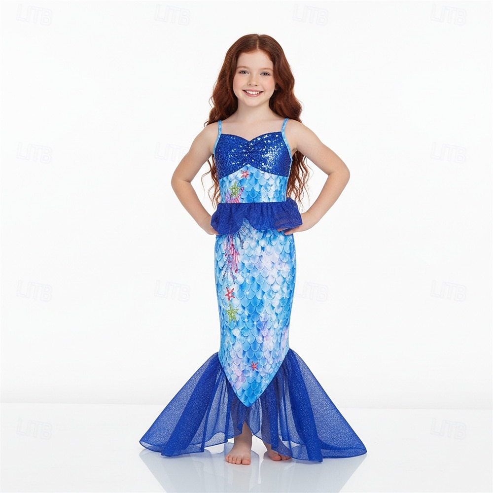 Sirena Princesas Sirena Vestidos Disfraz de fiesta temática Cosplay for Chica Niños Carnaval Mascarada Fiesta Festivos 2026 - $25.99 –P1