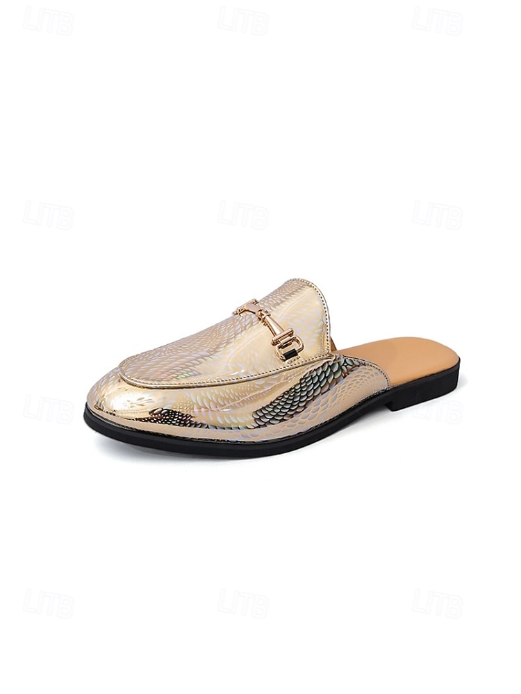 Men's Faux Leather Green Textured Slip-On Loafers, Elegant and Bold Wedding Shoes for Special Occasions 2026 - $46.99 –P7