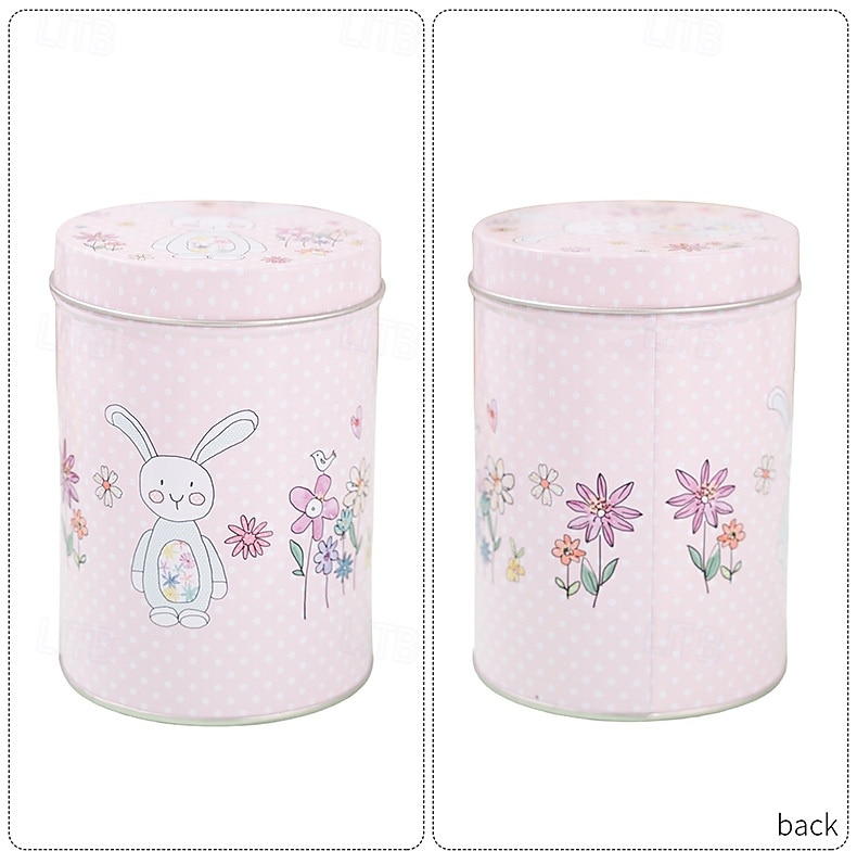 4pcs/set Easter Pink Bunny Tin Storage Bucket, Metal Rabbit Candy Gift Packaging Can, Empty Treat Container Box 2026 - $17.99 –P9