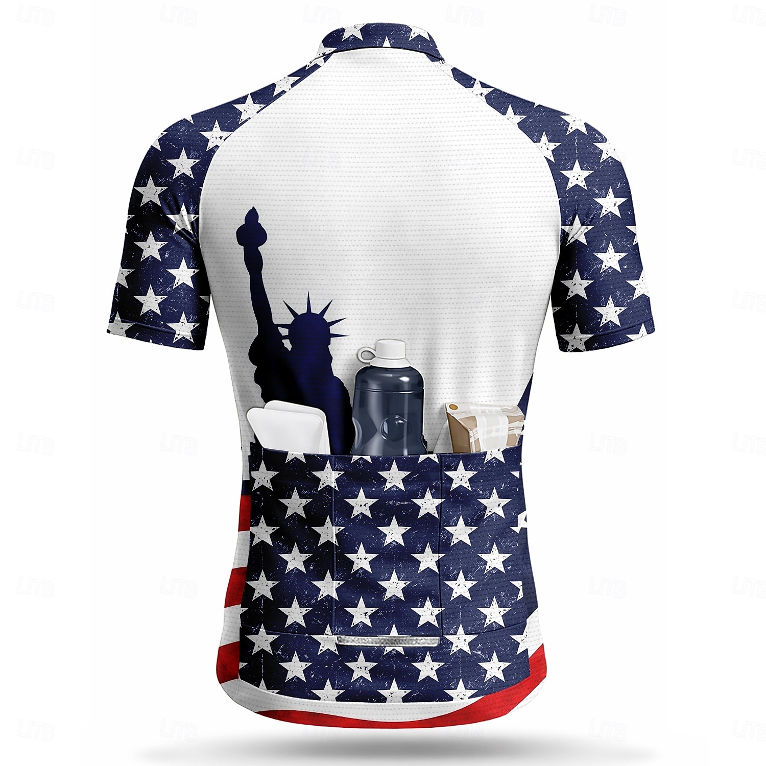 Amerikas 250. Jahrestag Tag der Unabhängigkeit Amerikanischer Nationalfeiertag Herren Radtrikot Amerikanische US-Flagge Kurzarm Fahhrad Trikot Oberteil mit 3 Gesäßtaschen UV-beständig 2026 - $13.49 –P3