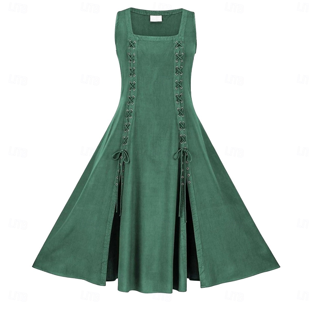 Retro vintage Middeleeuws Renaissance Tot de grond Jurken Mouwloos Fee Kostuum Dames Fantasie Halloween Carnaval Renaissance beurs LARP Volwassenen Kleding 2026 - $65.99 –P1