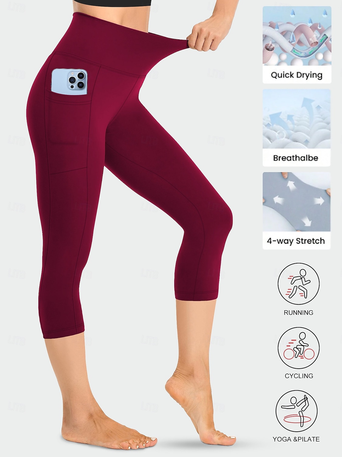 Damen Leggings Urlaub Mode Streetwear Wadenlang Hohe Taille Einfach Elastischer Bund Bequem Komfort Weich Hohe Elastizität Innen Yoga Dunkelgrau Wein Marinenblau Schwarz Frühling Herbst Lässiger 2026 - $16.99 –P10