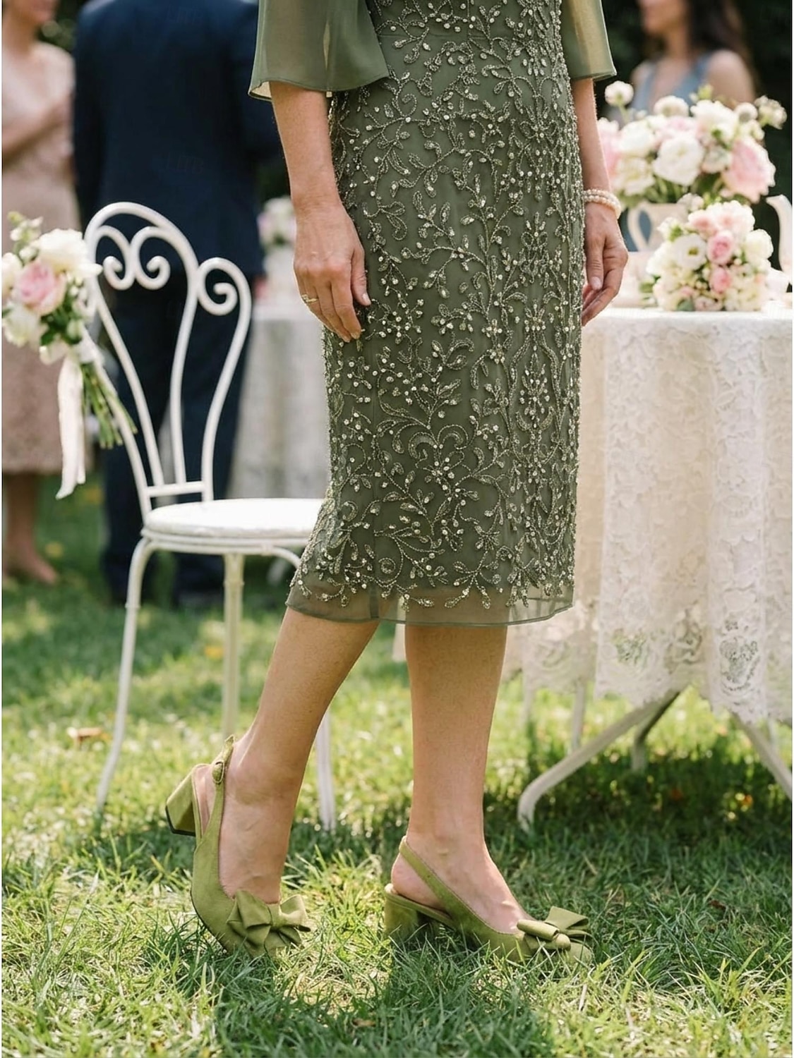 décolleté con tacco a blocco rosa cipria da donna, tacchi a spillo con fiocco, eleganti scarpe per la mamma della sposa per matrimoni in città del 2026 a $64.99 –P3
