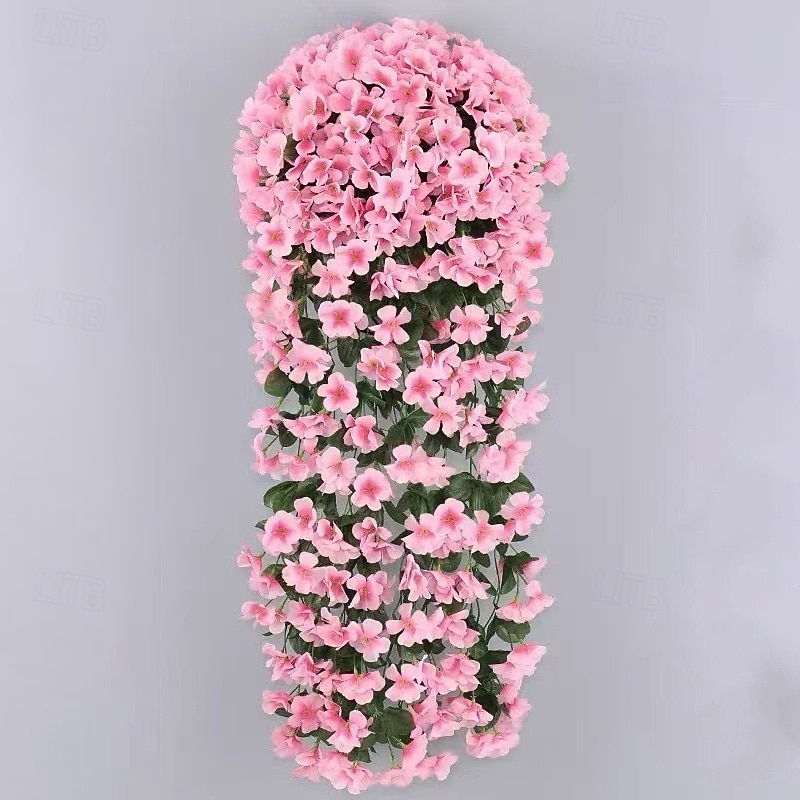 2 stuks levendige kunstmatige hangende orchideeën, nep viooltjesranken als wanddecoratie, plastic hangende bloemen voor binnen, woonkamer, tuin of balkon 2026 - $23.99 –P12