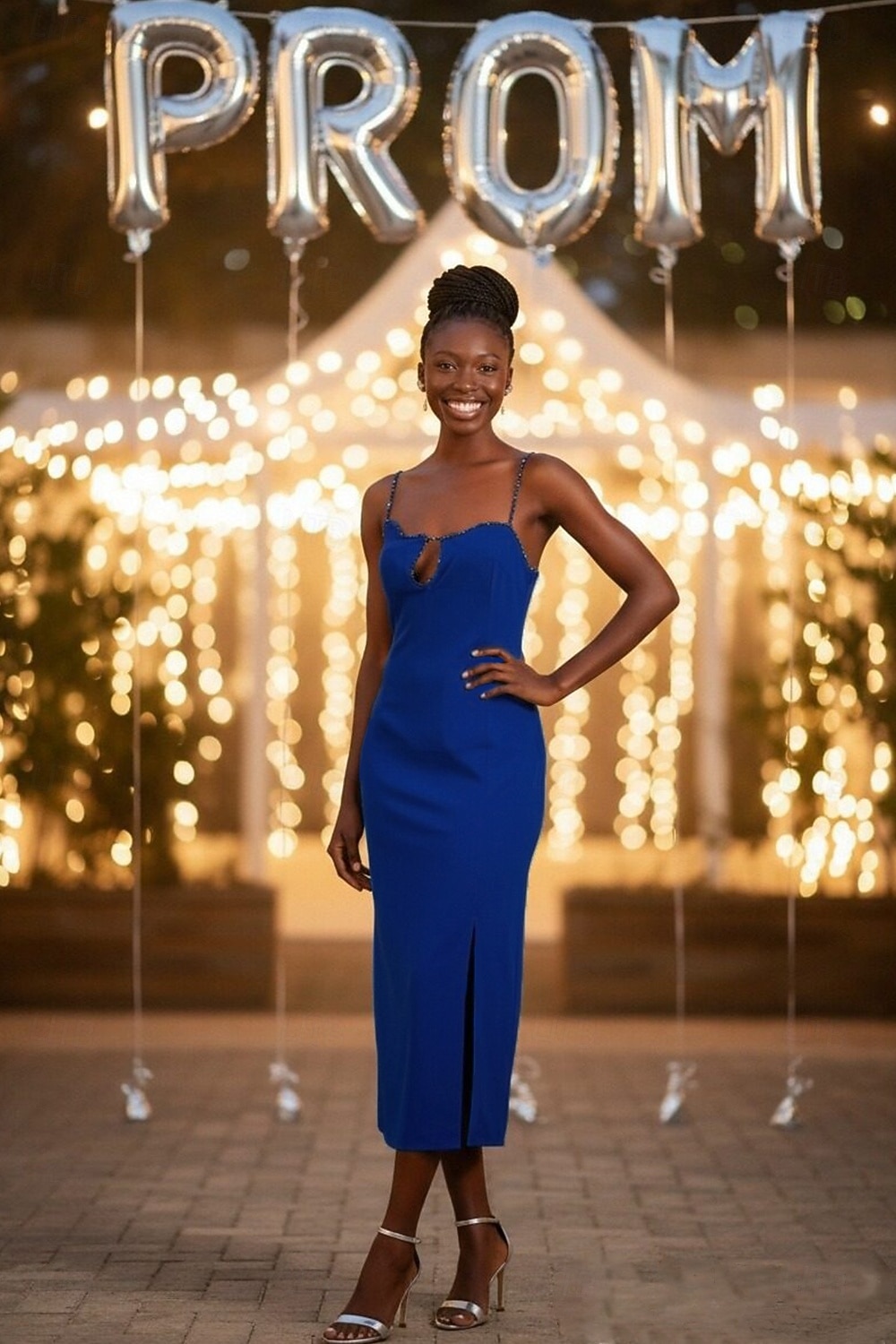 Sheath Column Tea Length Prom Dress Wedding Guest Dress Evening Gown Prom Dresses Elegant Sleeveless Spaghetti Strap Prom Formal Stretch Crepe Backless with Slit Solid Color 2026 - $114.99 –P1