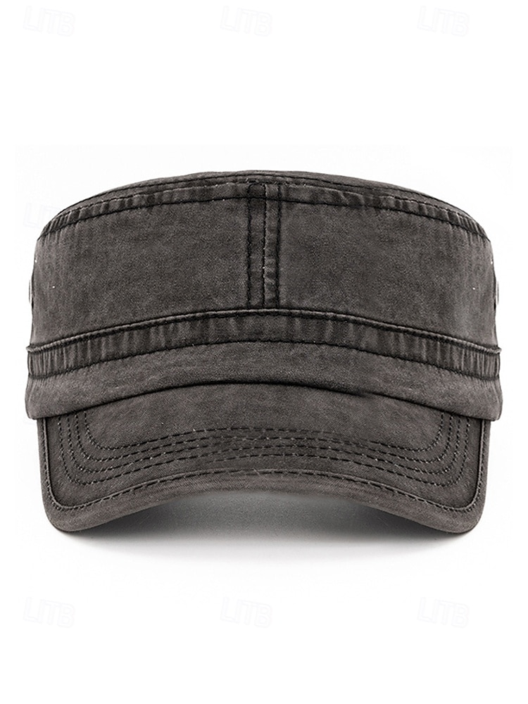 Miesten puuvillainen sotilaslippis, saatavilla useissa väreissä, täydellinen lomalle ja arkeen 2026 - $11.99 –P5