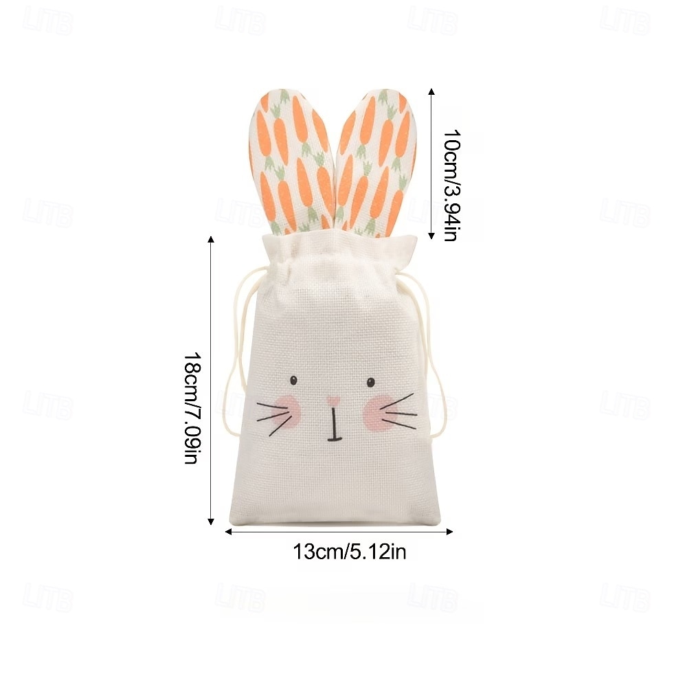 6pcs Bunny Drawstring Bags, 5.91x7.09inch, Cute Carrot Rabbit Easter Gift Pouches for Party Favors, Candy, Jewelry, Surprise Packaging, Goodie Bags for Wedding, Tailgating, Spring & Summer Events 2026 - $27.99 –P12