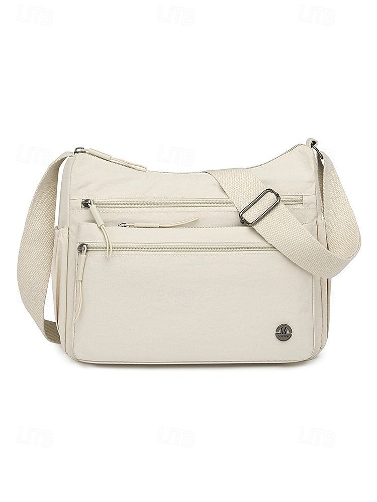 Dámská vícebarevná voděodolná polyesterová crossbody kabelka, velká kapacita, univerzální pro každodenní nošení i na dovolenou, nastavitelný popruh, stylový a funkční design 2026 - $18.99 –P5