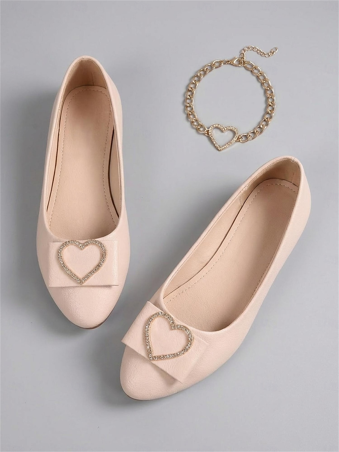 Sapatilhas pretas de bico fino para mulheres com fivela de coração de strass – sapatos confortáveis com laço, ideais para o trabalho, deslocamentos e uso diário. de 2026 por $19.99 –P4