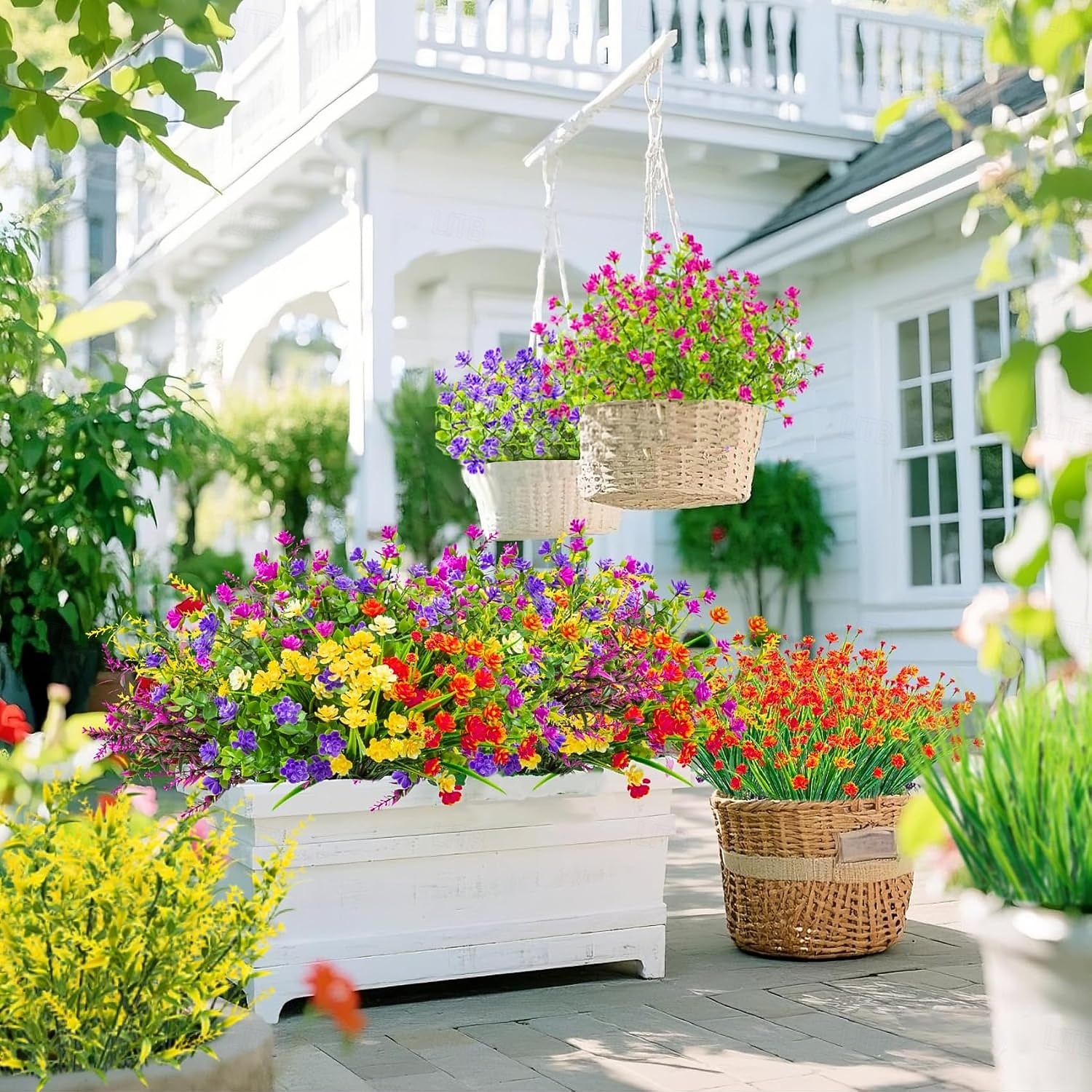 2026年 16束の造花、屋外用、フェイクプラスチック植物、フェイク低木、緑の小麦草、紫外線耐性、春夏、庭、パティオ、窓、ボックス、オフィス、テーブル、キッチン、ホームデコレーション  コレクション – $21.99 –P2