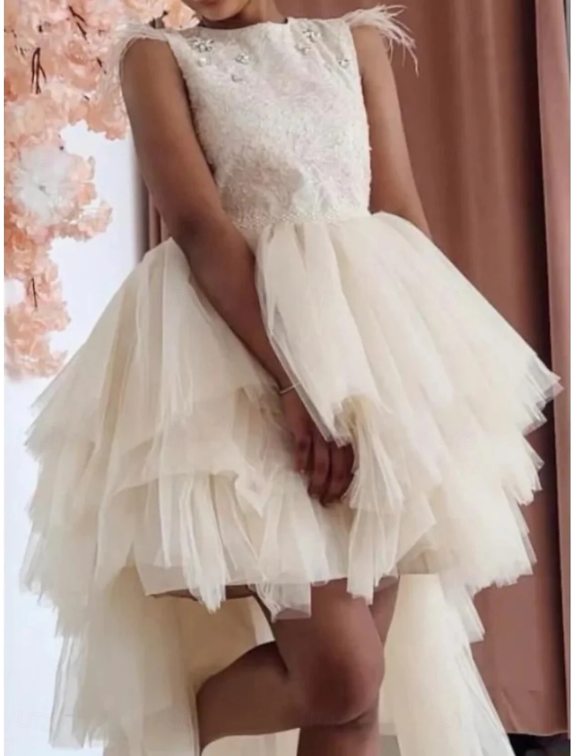 Princess Short Mini Flower Girl Dress First Communion Girls Cute Prom Dress Satin with Beading Elegant Fit 3-16 Years 2026 - $126.99 –P2