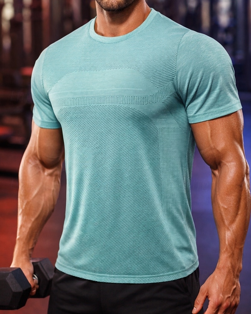 Hombre Color sólido Camiseta Running Camiseta Compresión Camisa atlética Top deportivo Verano Manga Corta Secado rápido Dispersor de humedad Transpirable Entrenamiento de gimnasio Paseo Correr Azul 2026 - $18.99 –P3