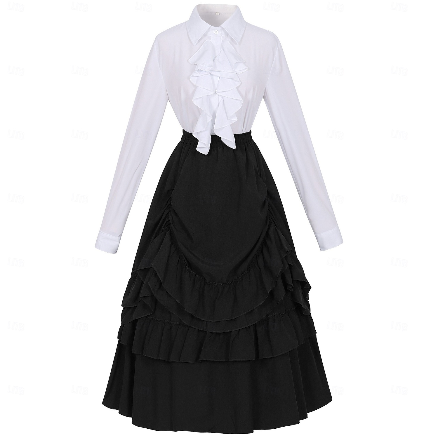 Conjunto Elegante Medieval Renacimiento Hasta el Tobillo Falda Blusa / Falda Larga Princesas Dama Corte A Disfraz Mujer Fantasía Navidad Víspera de Todos los Santos Feria del Renacimiento LARP Adulto 2026 - $103.99 –P1