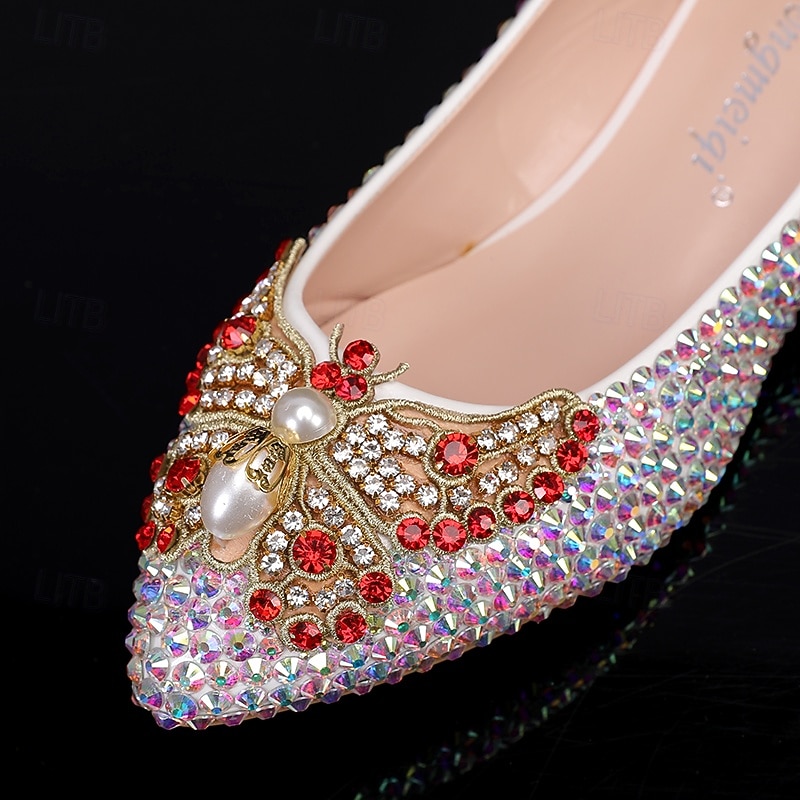Zapatos de tacón plano con punta puntiaguda y tiras en el tobillo para mujer, para fiesta, boda, coloridos 2026 - $64.99 –P5