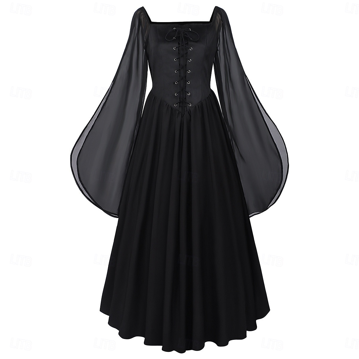 Středověké Renesanční ozdobný Po kotníky Šaty Dlouhé rukávy Víla Korzet Pevná barva Maškarní kostým Dámské Fantazie předvečer Všech svatých Karneval Plesová maškaráda Renesanční jarmark Retro 2026 - $57.99 –P9