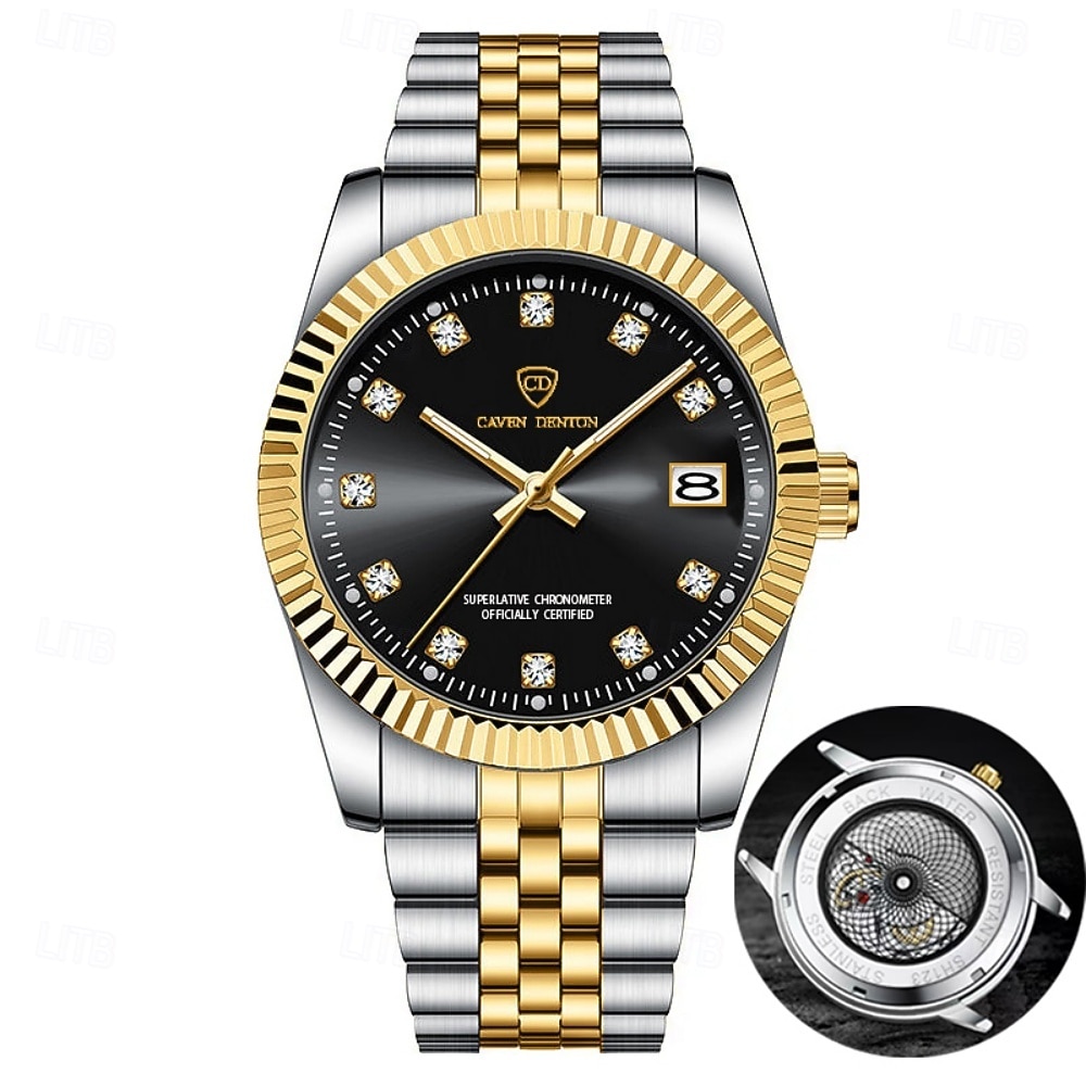 Men's Watch, Men's Charming Luxury Watch, Rhinestone Decoration, Calendar Function, Night Light Display, Men's Fashionable Casual Watch, Best Men's Accessory, and Best Men's Gift Selection 2026 - $34.99 –P2