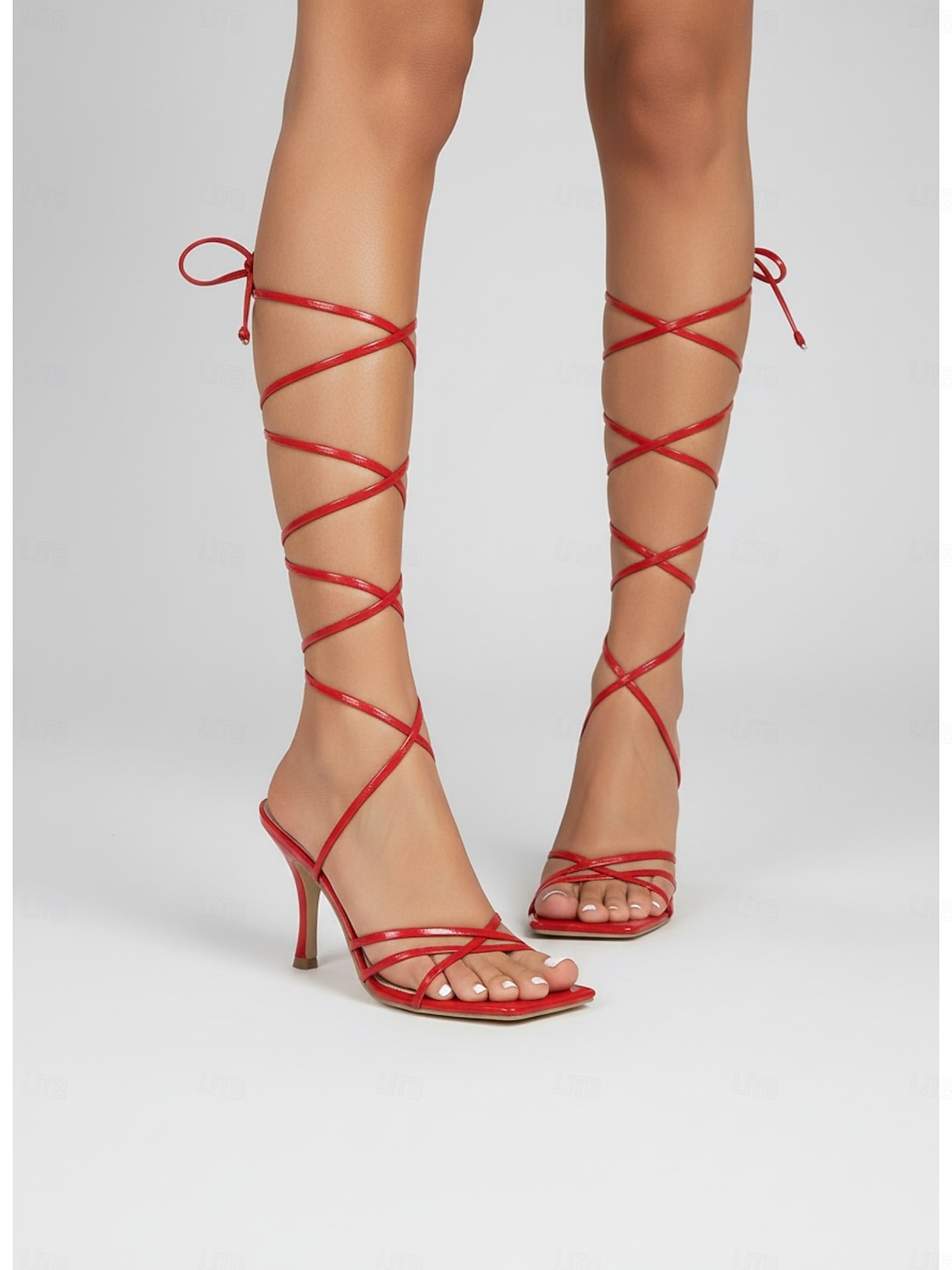 sandali da donna con tacco alto e cinturino color carne - eleganti scarpe da sposa con lacci per spose, matrimoni in giardino e occasioni speciali del 2026 a $32.99 –P2