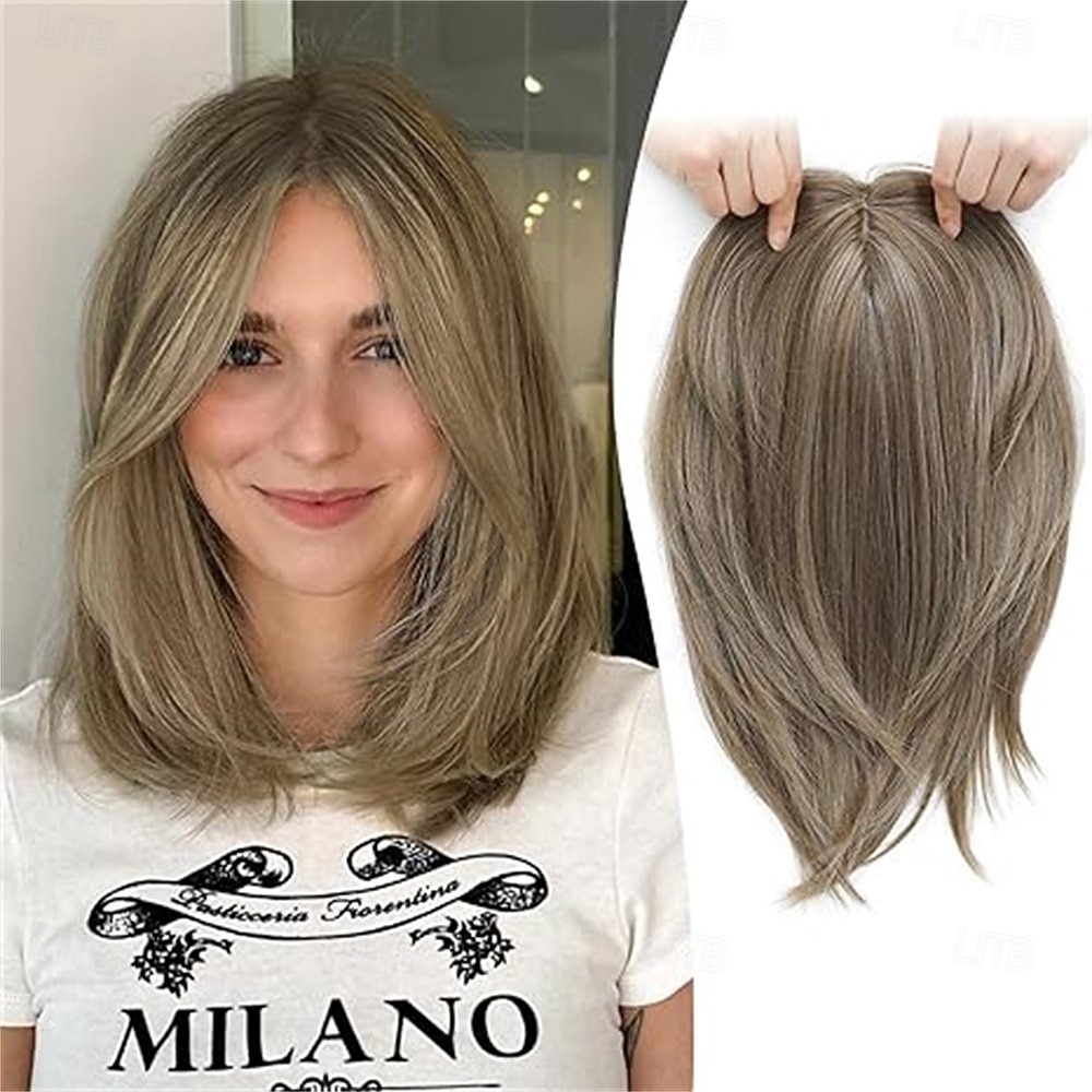 30 cm:n hiuslisäke oheneville hiuksille, 16,5 x 16,5 cm:n paksu pohjallinen synteettinen päällinen otsatukalla, kuituperunat naisten hiuslisäkkeisiin päivittäiseen käyttöön, töihin, juhlaan, 2026 - $26.99 –P4